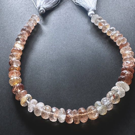 Imperial Topaz | Faceted Rondelle|  8-8.5mm Bead Size | 23cm Strand Length