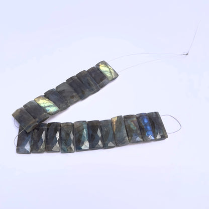 Handmade jewellery components featuring Labradorite faceted rectangle beads.