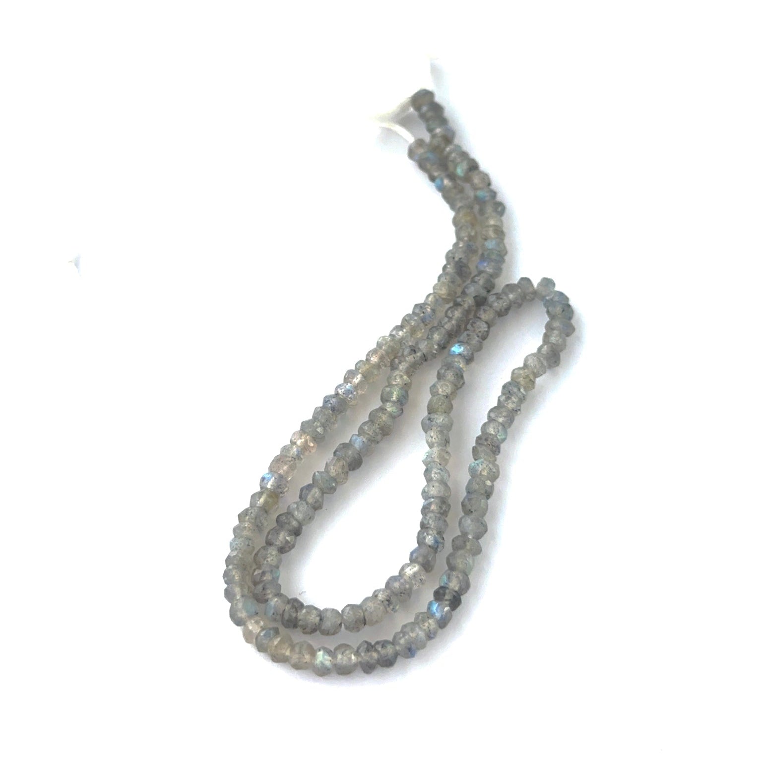 Labradorite rondelle beads with natural shimmer and fine faceting for creative jewellery designs