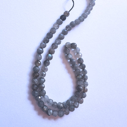 Handmade jewellery components made from 4.5mm Labradorite beads with 0.5mm drilled holes.