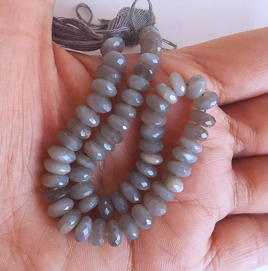 Labradorite | Faceted Rondelle  | 6.5-7.5mm Bead Size | 22cm Strand Length