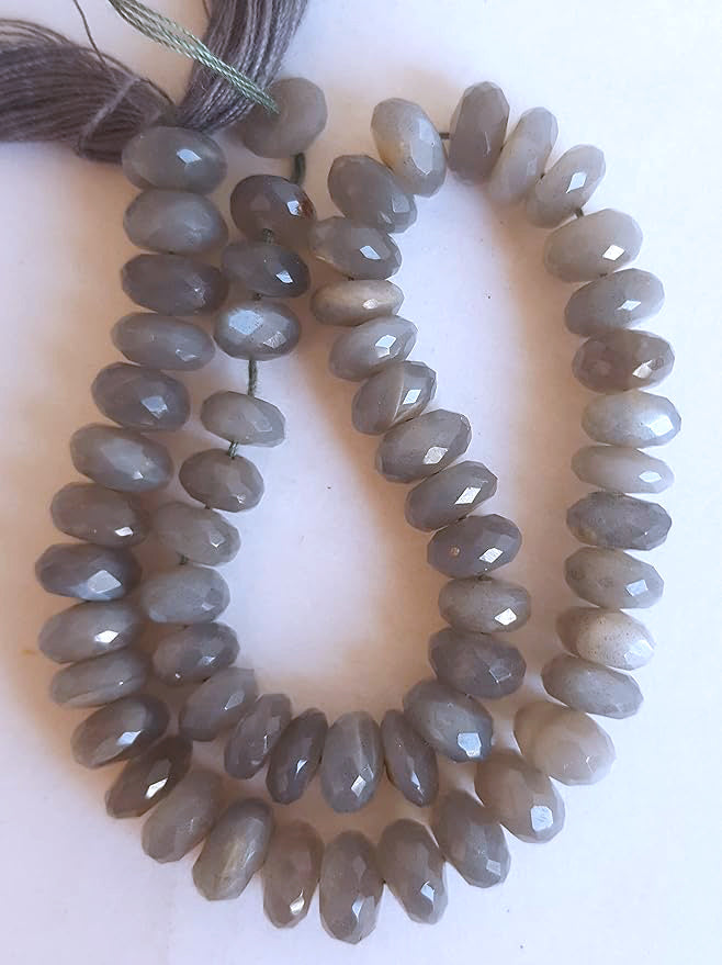 Labradorite | Faceted Rondelle  | 6.5-7.5mm Bead Size | 22cm Strand Length