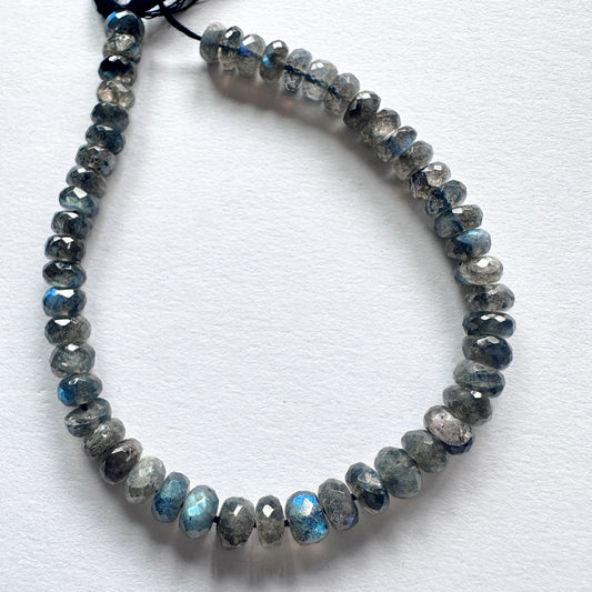 Natural gemstone beads featuring Labradorite with precision faceting and luminous colour play.