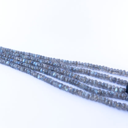 Labradorite | Faceted Rondelle | Various 5.3 to 6mm Bead Sizes | 19cm Strand Length