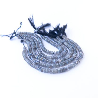 Labradorite | Faceted Rondelle | Various 5.3 to 6mm Bead Sizes | 19cm Strand Length