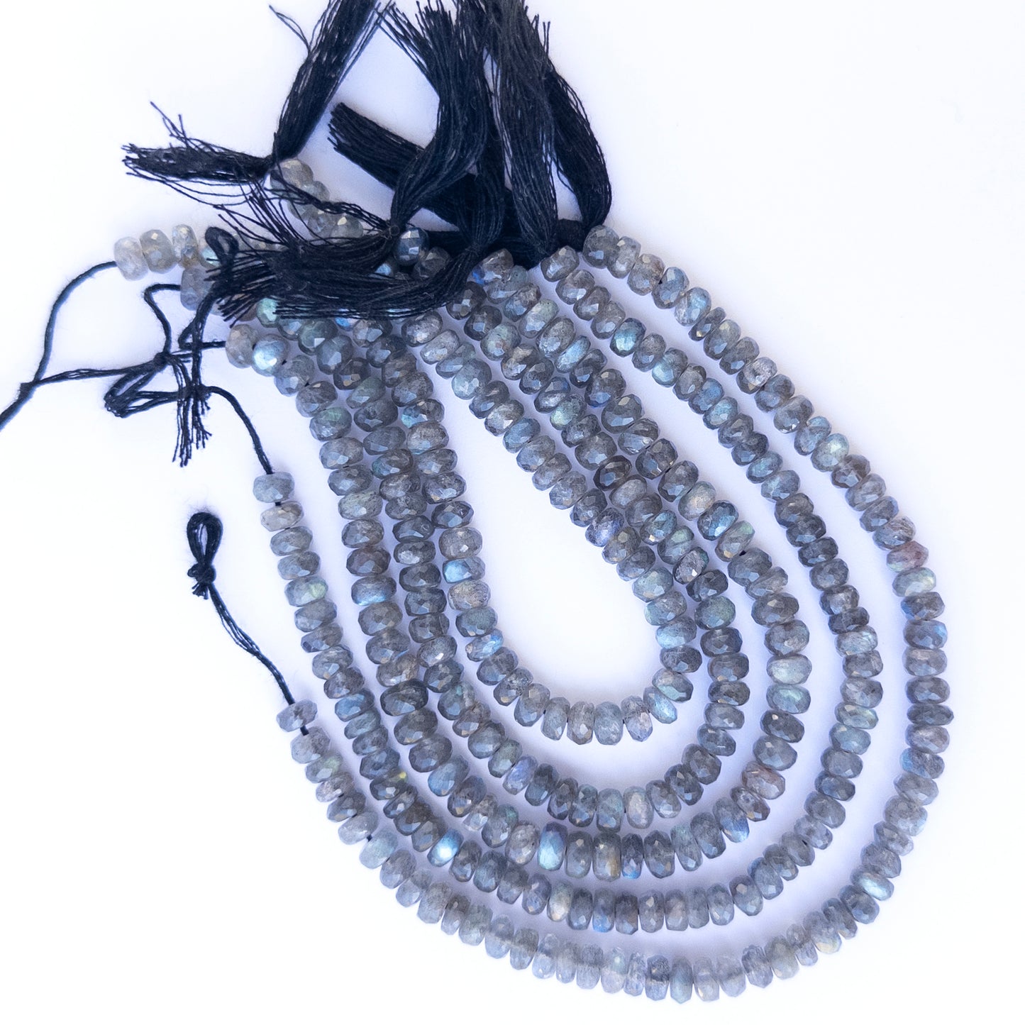 Labradorite | Faceted Rondelle | Various 5.3 to 6mm Bead Sizes | 19cm Strand Length