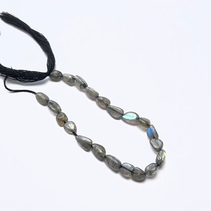 Labradorite tumbled natural gemstone beads in 5 to 5.6mm, showing blue‑green flashes for DIY jewellery.