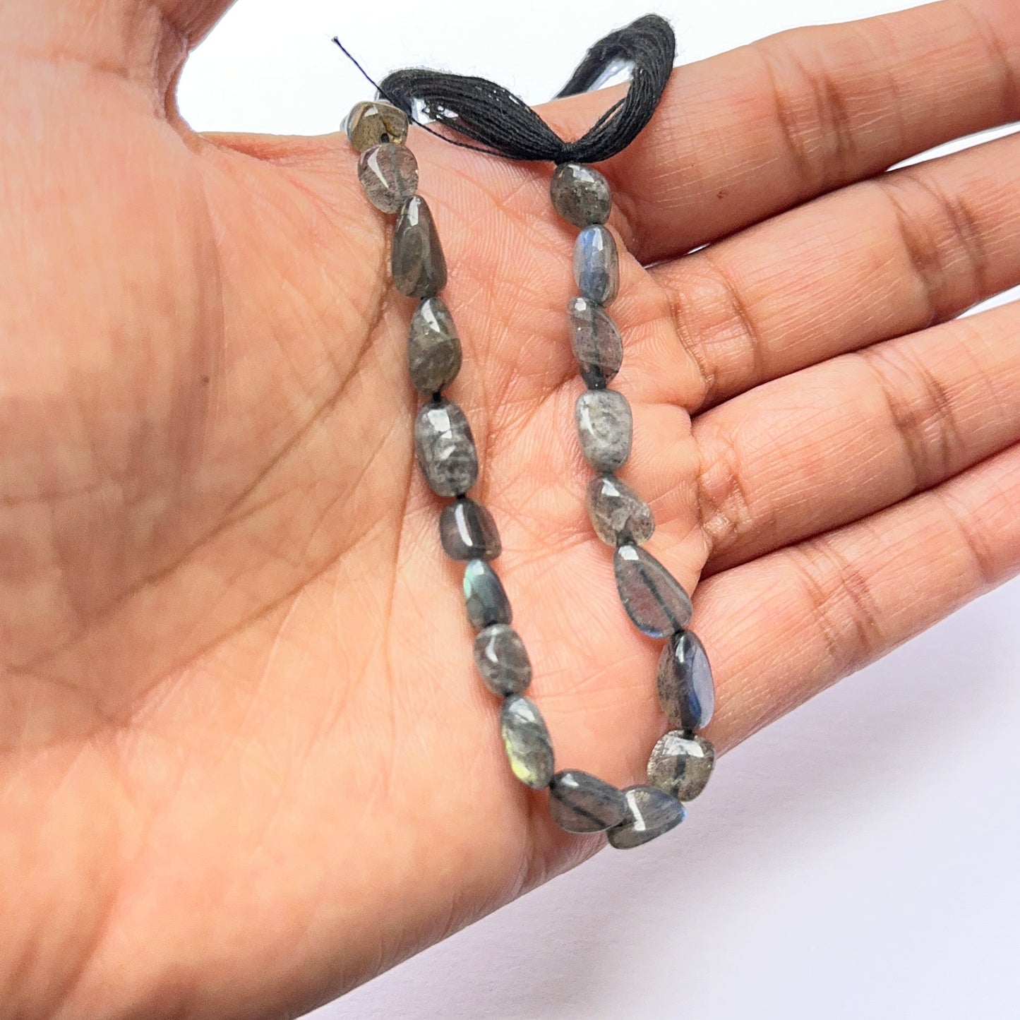 Labradorite natural gemstone beads in tumbled shape, ideal for delicate artisan jewellery and DIY beadwork.