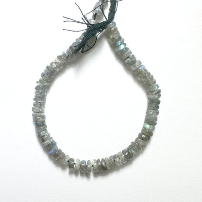 Handmade jewellery components with Labradorite beads arranged in a 21cm strand, ideal for elegant and versatile designs.