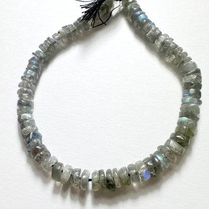 Stone beads in grey tones with 0.5mm holes, perfect for threading into custom jewellery and fashion accessories.