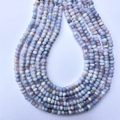 Handmade jewellery components featuring faceted lavender opal beads with delicate shine and premium quality.