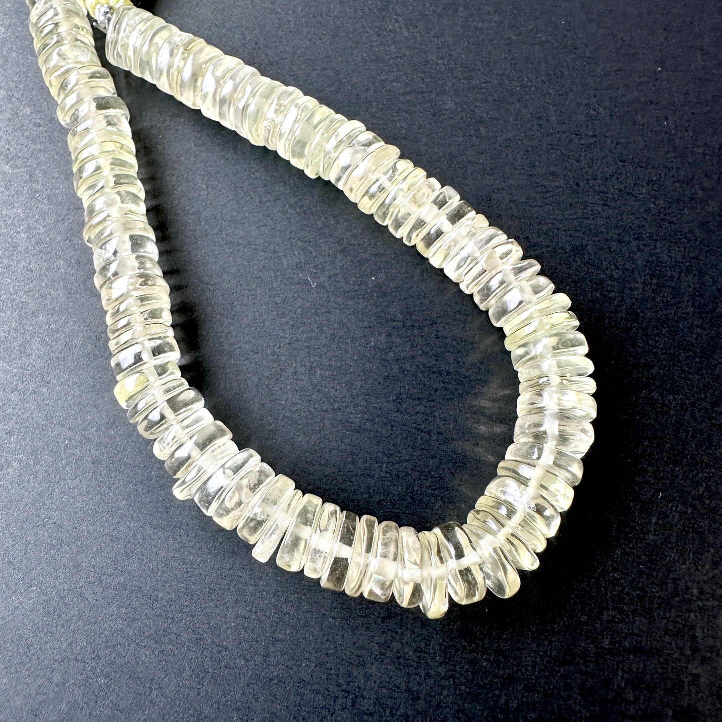Handmade jewellery components made from 7.5-8mm Lemon Quartz beads with 0.5mm drilled holes.
