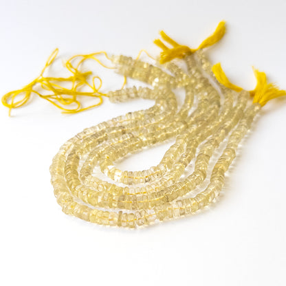 Handmade jewellery components using premium Lemon Quartz smooth wheels with bright clarity and shine.