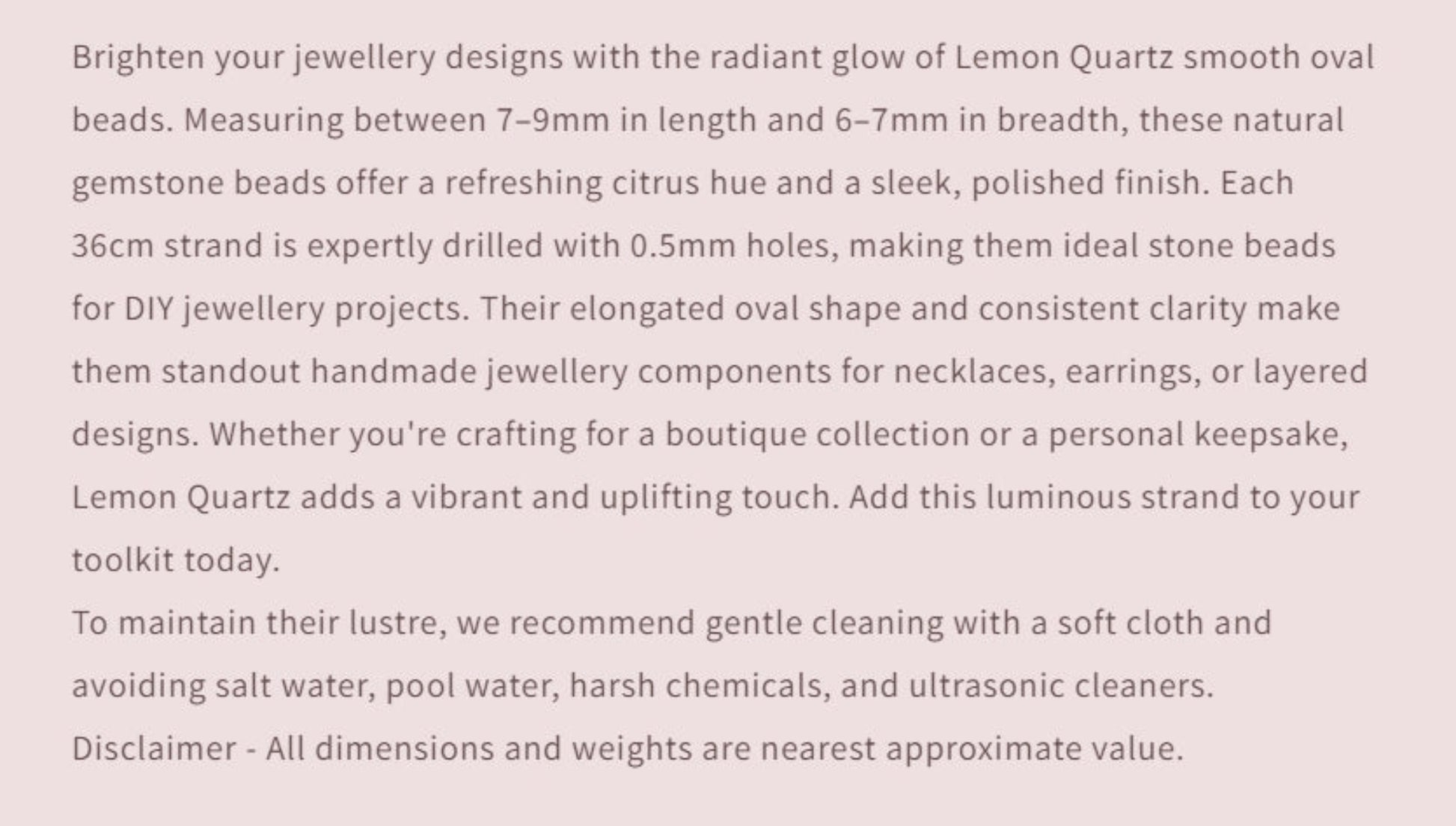 Text describing the product details of the gemstone beads , as seen on the Australian owned and trusted bead supplier, Melbourne Gemstone Beads.