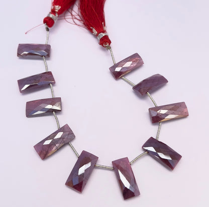 Moonstone Coated gemstone beads for jewellery making displayed with soft lighting and clarity.