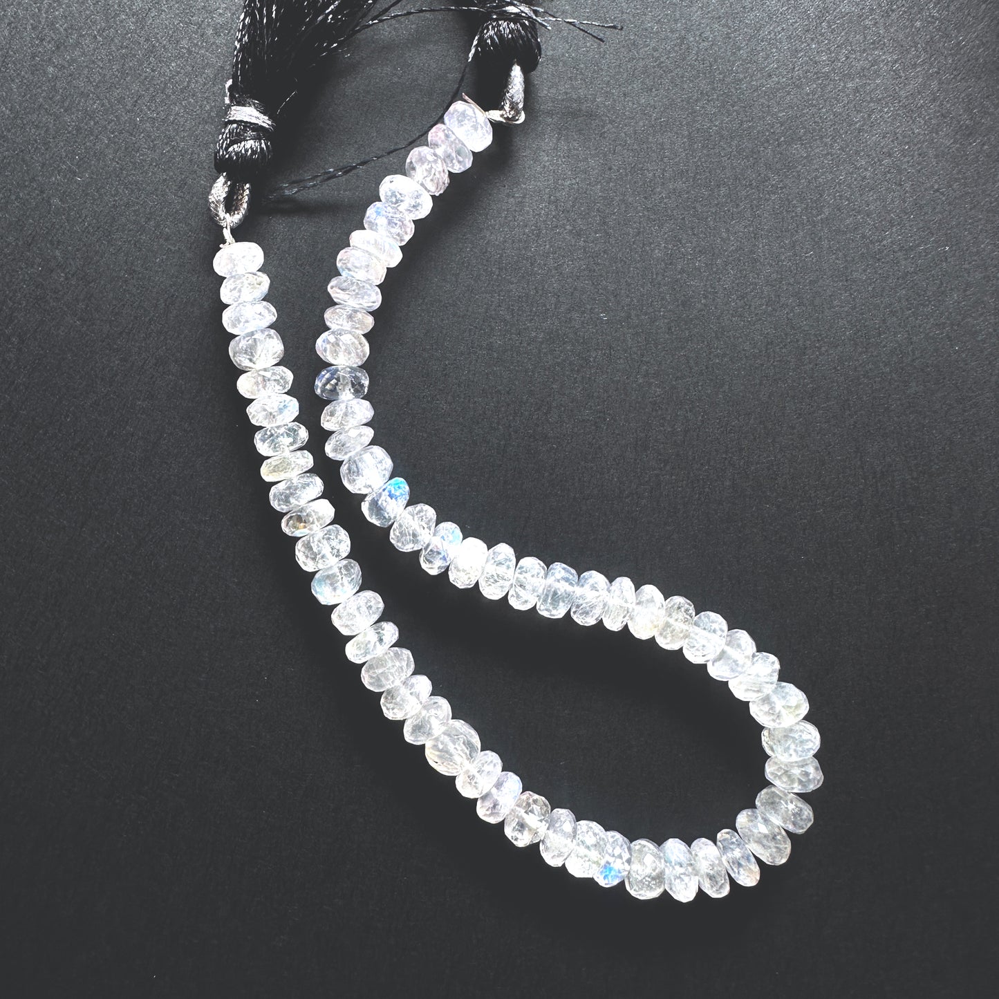 Handmade jewellery components made from Moonstone beads with 0.5mm drilled holes.