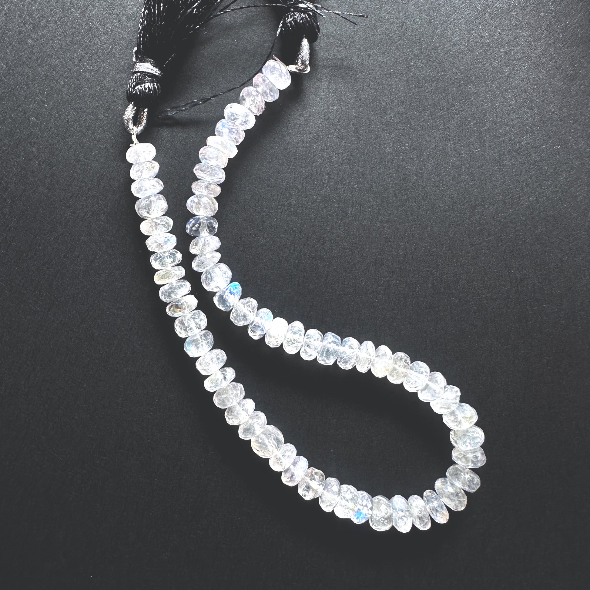 Handmade jewellery components made from Moonstone beads with 0.5mm drilled holes.