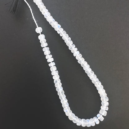 Natural gemstone beads in Moonstone, arranged on a 20cm strand with consistent cut.