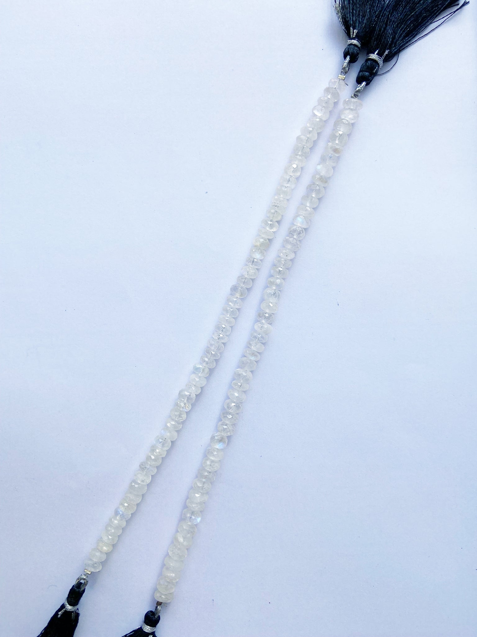 Smooth and glossy Moonstone rondelles ready for stringing and custom design.