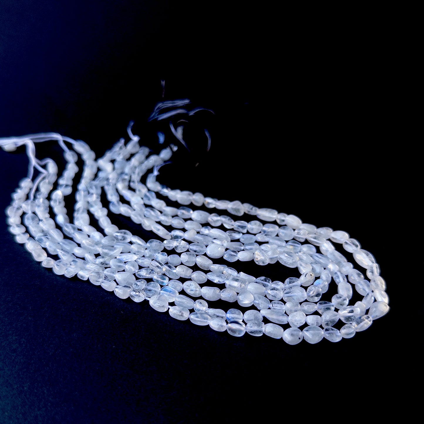 Authentic moonstone gemstone beads with polished smooth tumble cuts, ideal for handmade jewellery components.