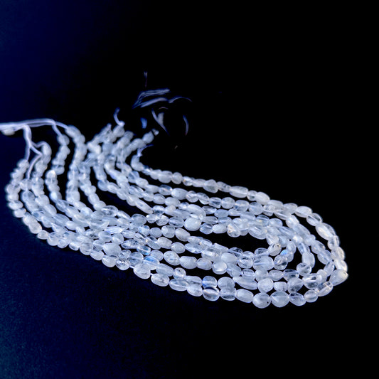 Authentic moonstone gemstone beads with polished smooth tumble cuts, ideal for handmade jewellery components.