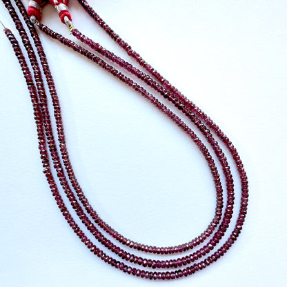 Australian gemstone bead supplier showcasing Mozambique Garnet beads with 0.4mm drill holes.