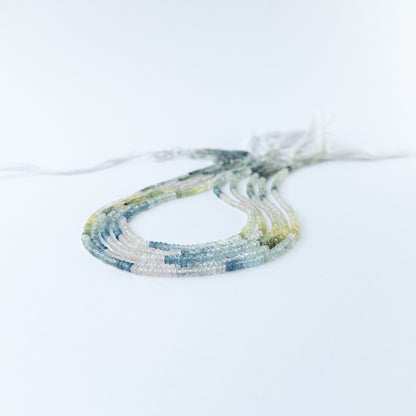 Genuine Multi Aquamarine faceted rondelle stone beads with sparkling cuts ideal for gemstone beads for DIY jewellery making.