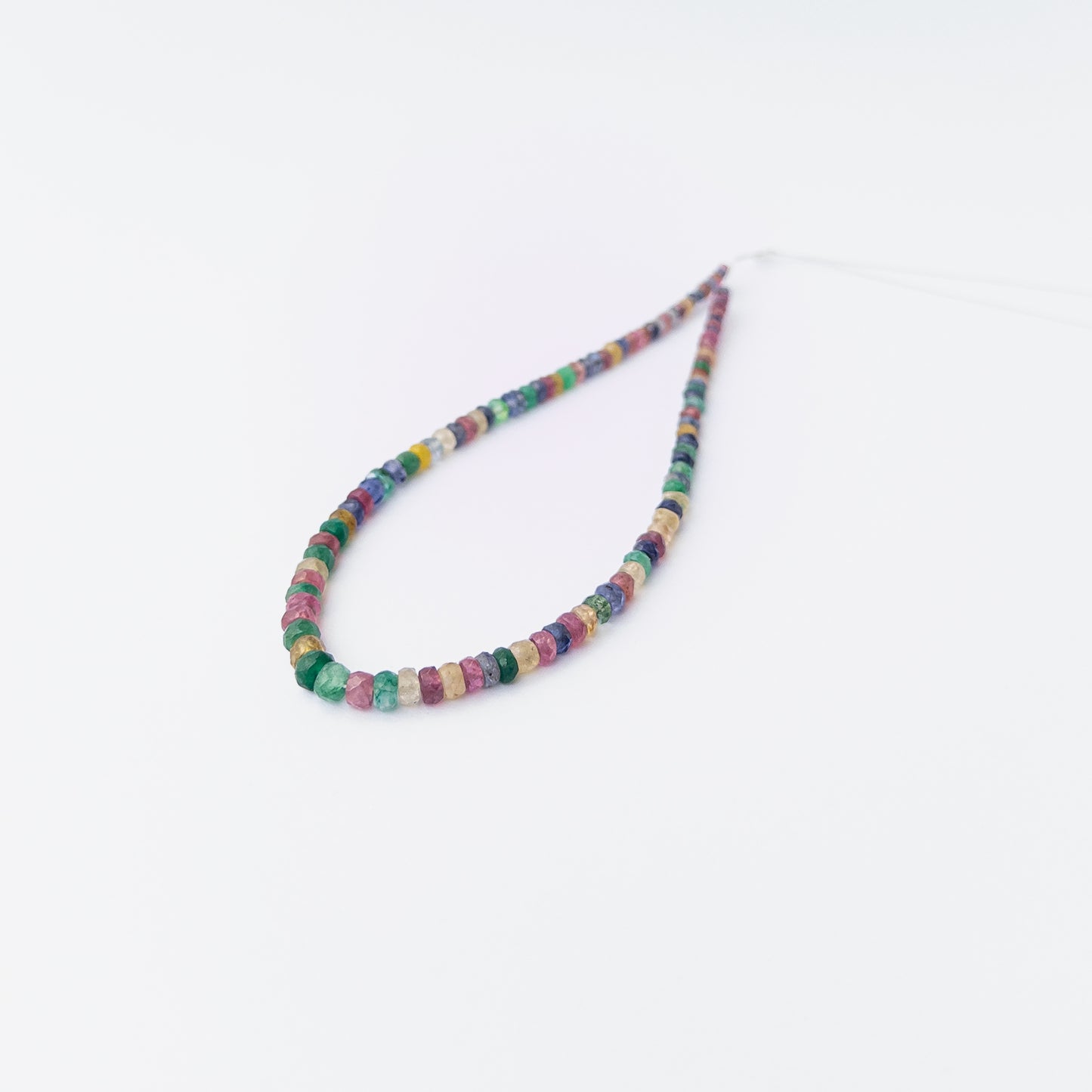 Handmade jewellery components using Multi Precious faceted rondelle beads with bright shine and colour mix.