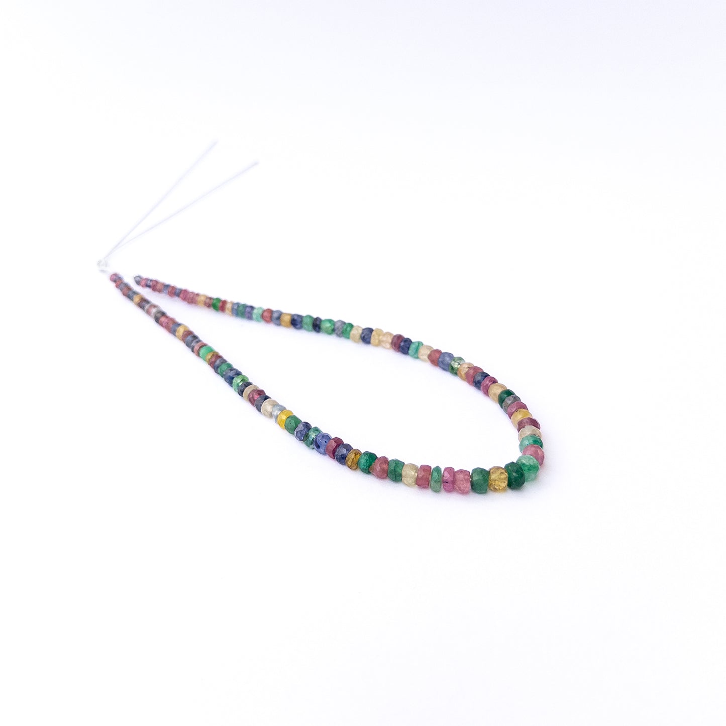Authentic Multi Precious gemstone beads with sparkling faceted rondelles, ideal for DIY jewellery making.