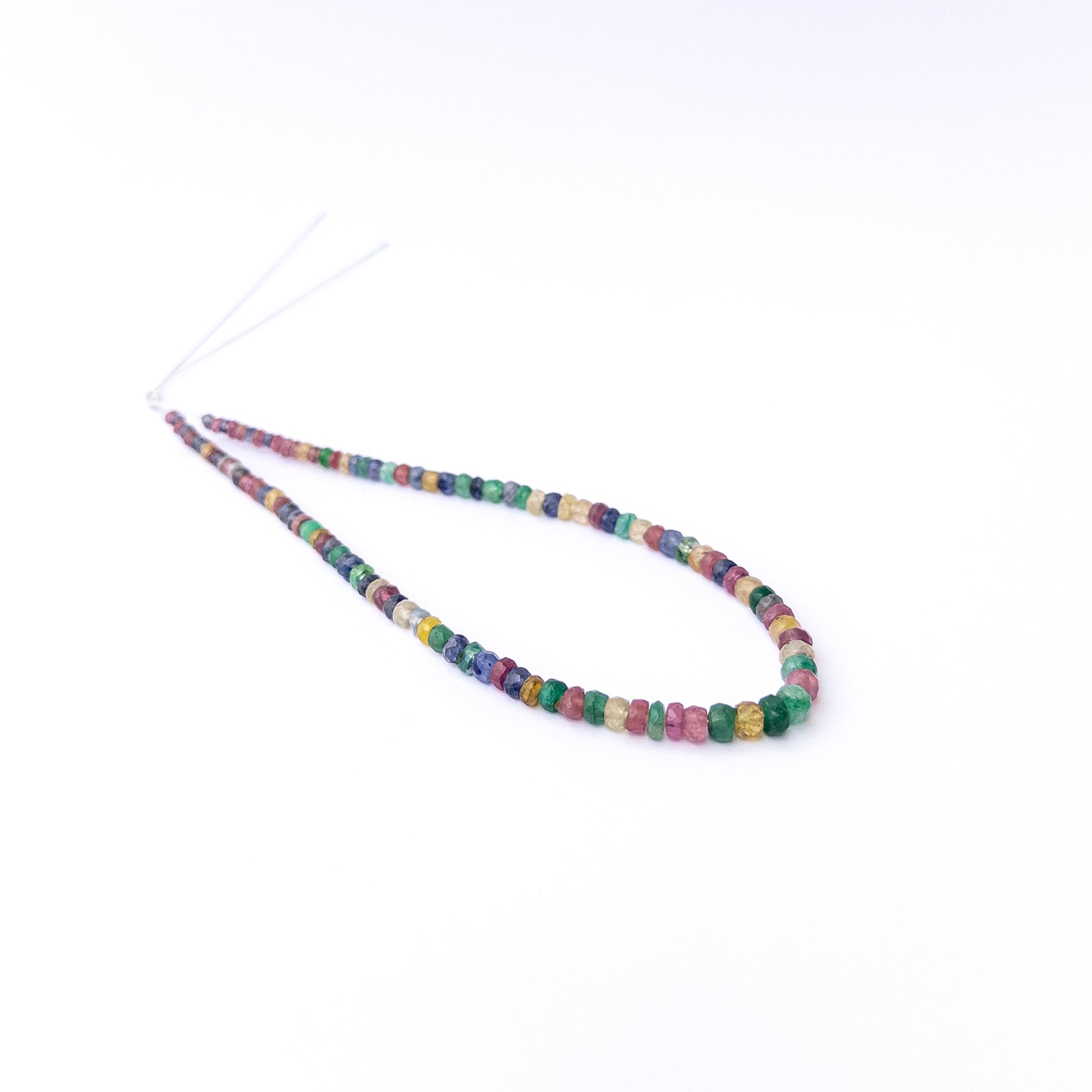 Authentic Multi Precious gemstone beads with sparkling faceted rondelles, ideal for DIY jewellery making.