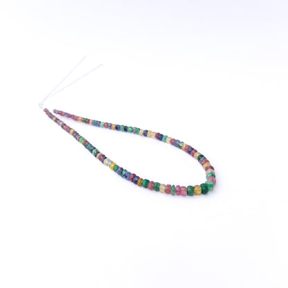 Authentic Multi Precious gemstone beads with sparkling faceted rondelles, ideal for DIY jewellery making.