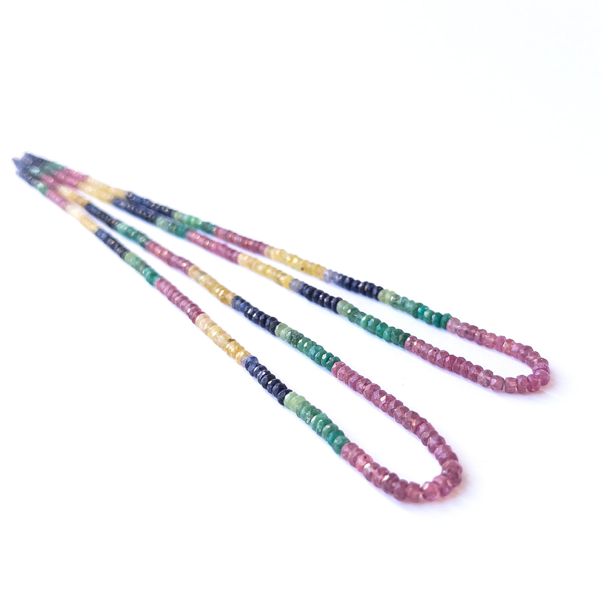 Sparkling Multi Precious faceted rondelle beads showing mixed colours and premium handcrafted quality.