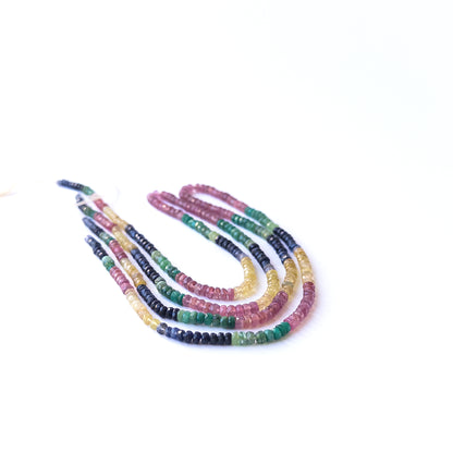 Genuine Multi Precious stone beads with crisp faceting arranged on a 42cm strand for DIY jewellery makers.