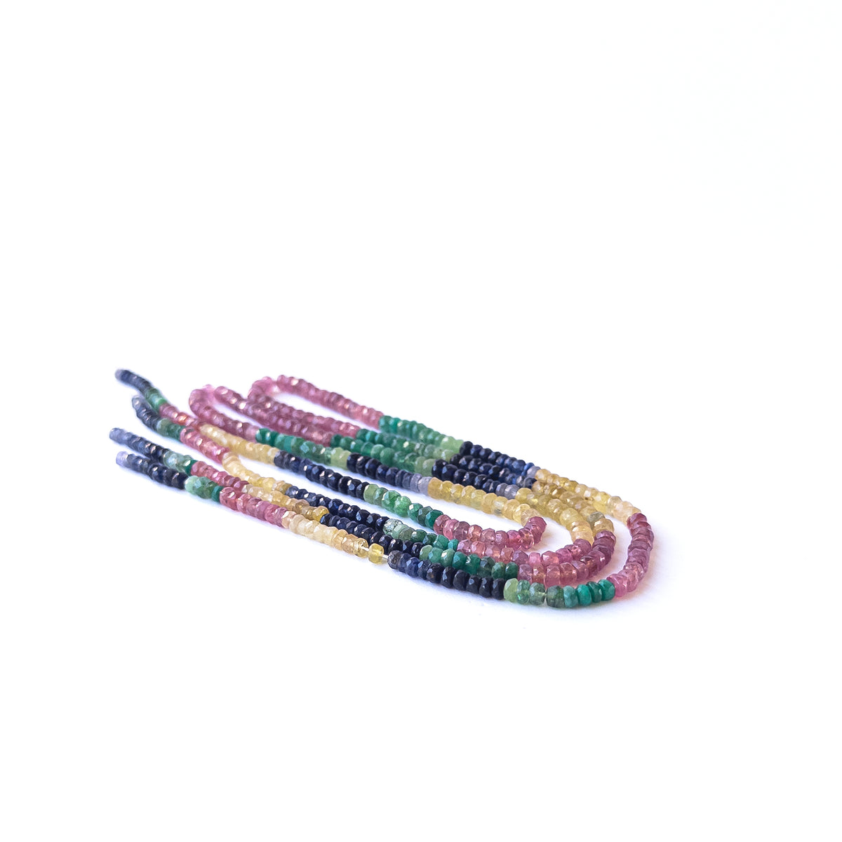 Authentic Multi Precious gemstone beads displaying bright hues and polished shine in rondelle cut.