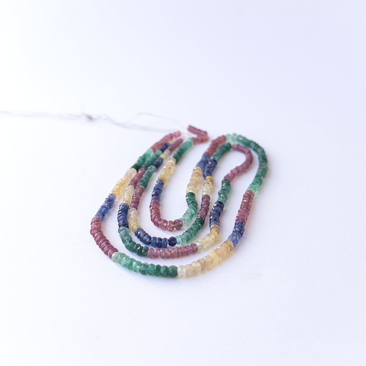 Handmade jewellery components featuring genuine Multi Precious rondelle beads in vibrant mixed tones.