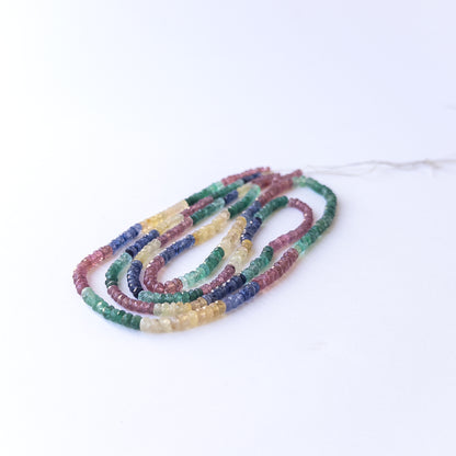 Sparkling Multi Precious rondelle beads in 2.8–4mm sizes for artisan jewellery components.