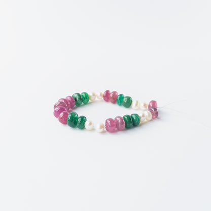 High‑quality smooth rondelle precious gemstone beads paired with pearls for handmade jewellery components.