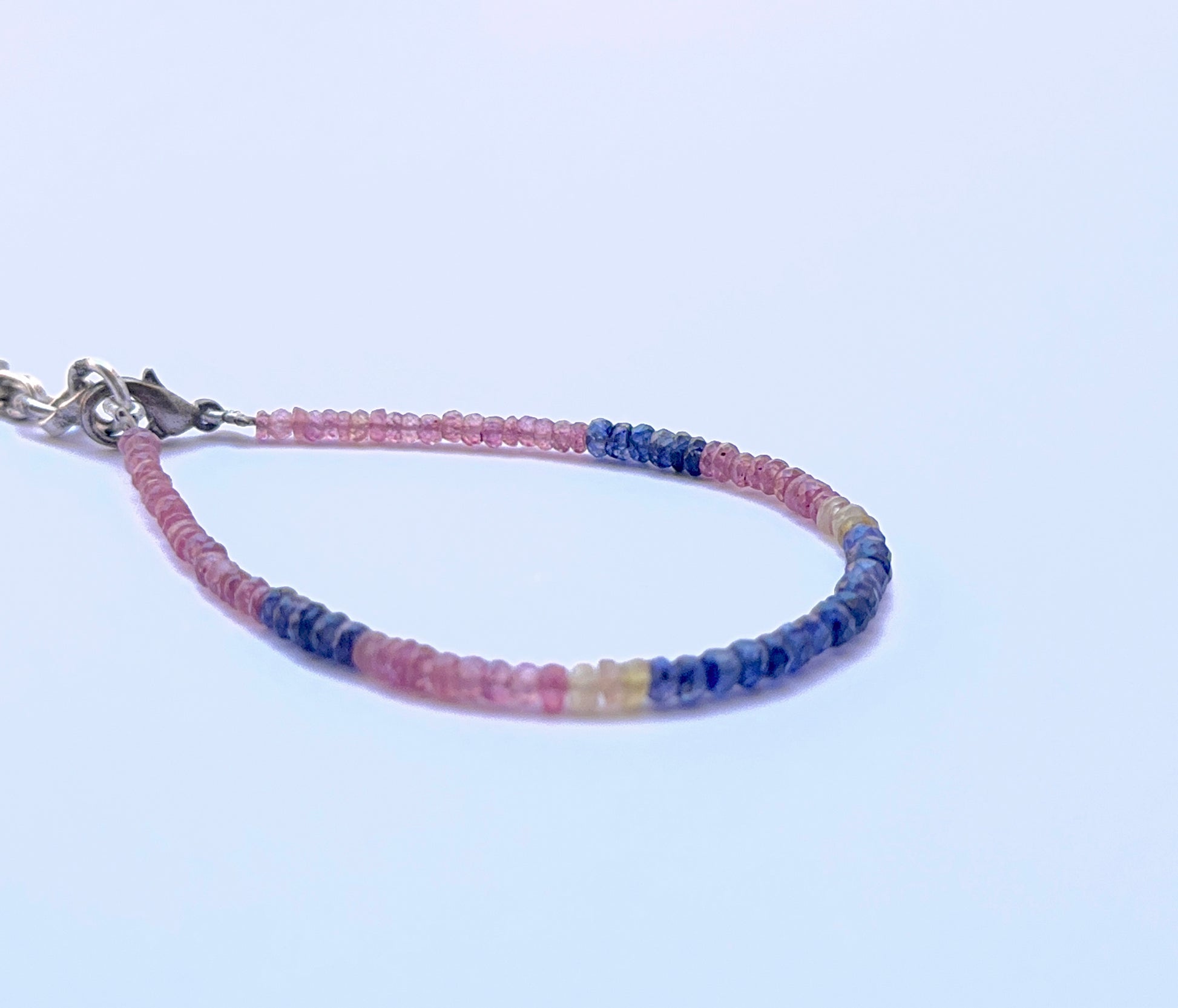 Elegant multi gemstone bracelet featuring polished rondelle beads in a refined layout.