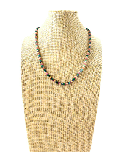 Genuine multi‑colour Ruby, Emerald, Blue Sapphire and Yellow Sapphire faceted rondelle beads showcasing bright sparkle and rich gemstone tones.