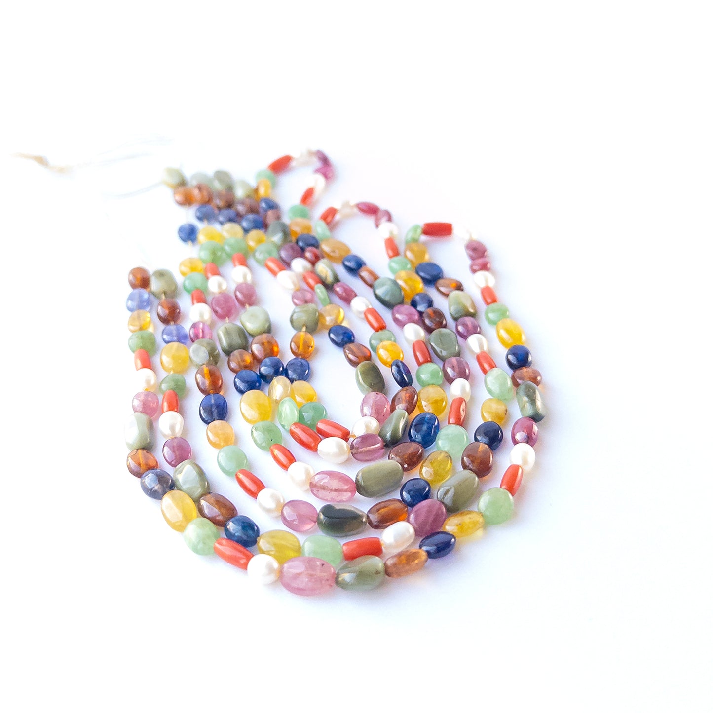 Authentic Multi Precious Navratan gemstone beads ideal for handmade jewellery components and artisan work.