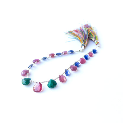 Handmade jewellery components crafted from genuine multi precious faceted briolette gemstones.