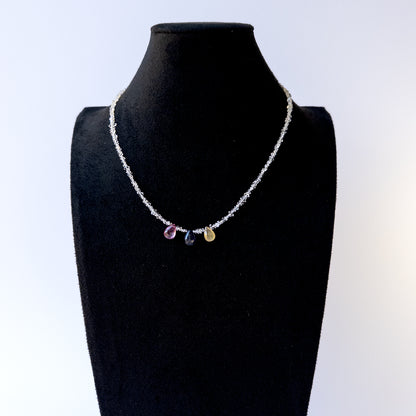 Authentic Precious Stone and Herkimer Diamond beads showcasing shimmer and fine teardrop detailing for designers.