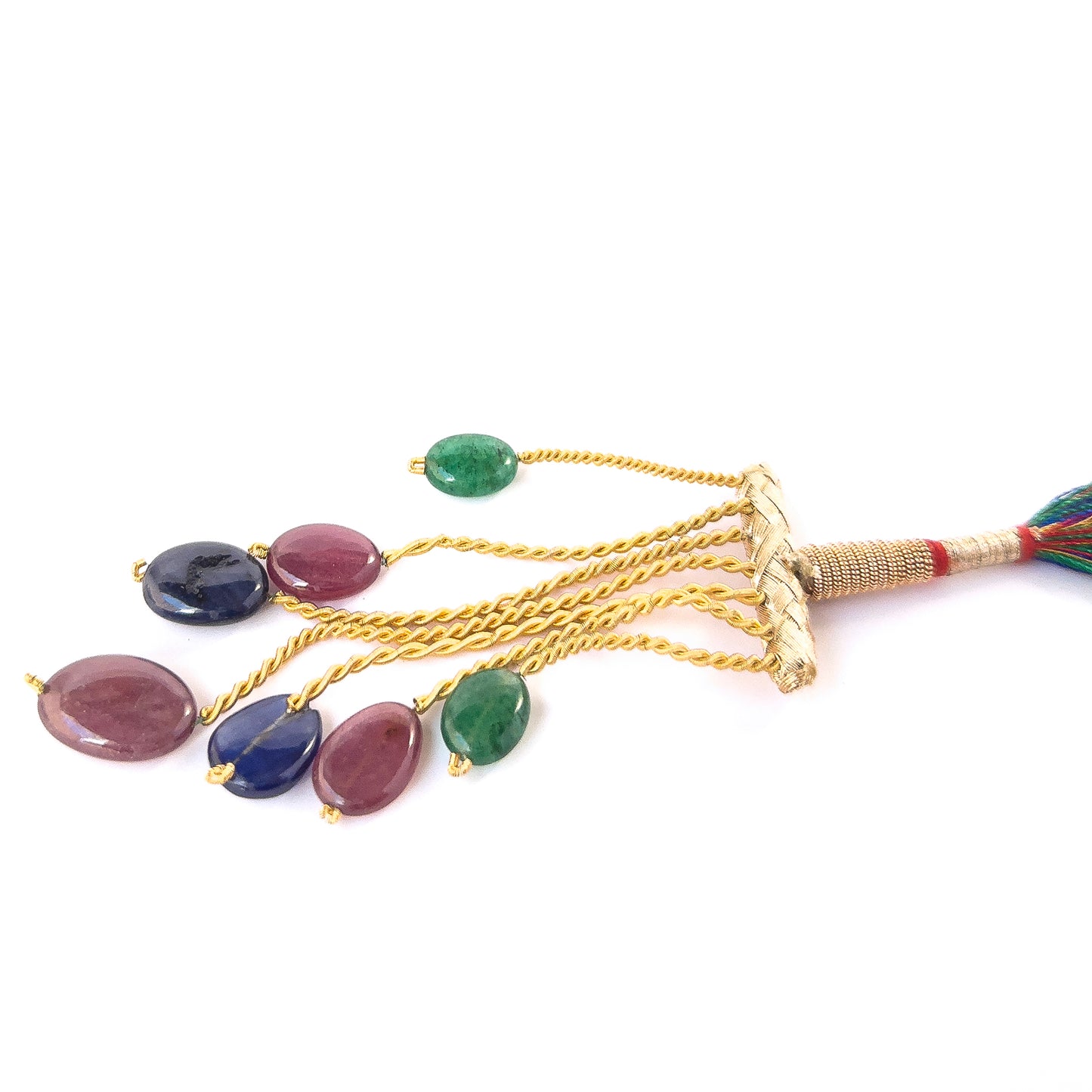 Premium Emerald, Ruby and Sapphire smooth oval beads showcasing polished shine and bold natural colour.