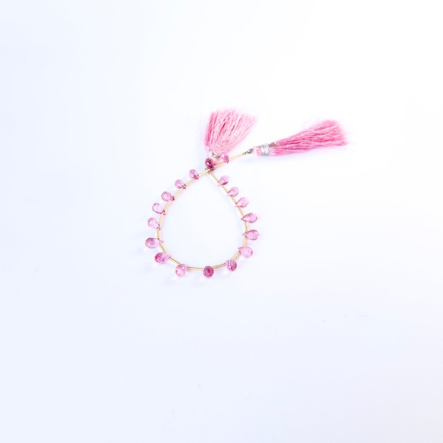 High‑quality Pink Topaz stone beads with crisp facets and natural sparkle, perfect for gemstone bead jewellery.