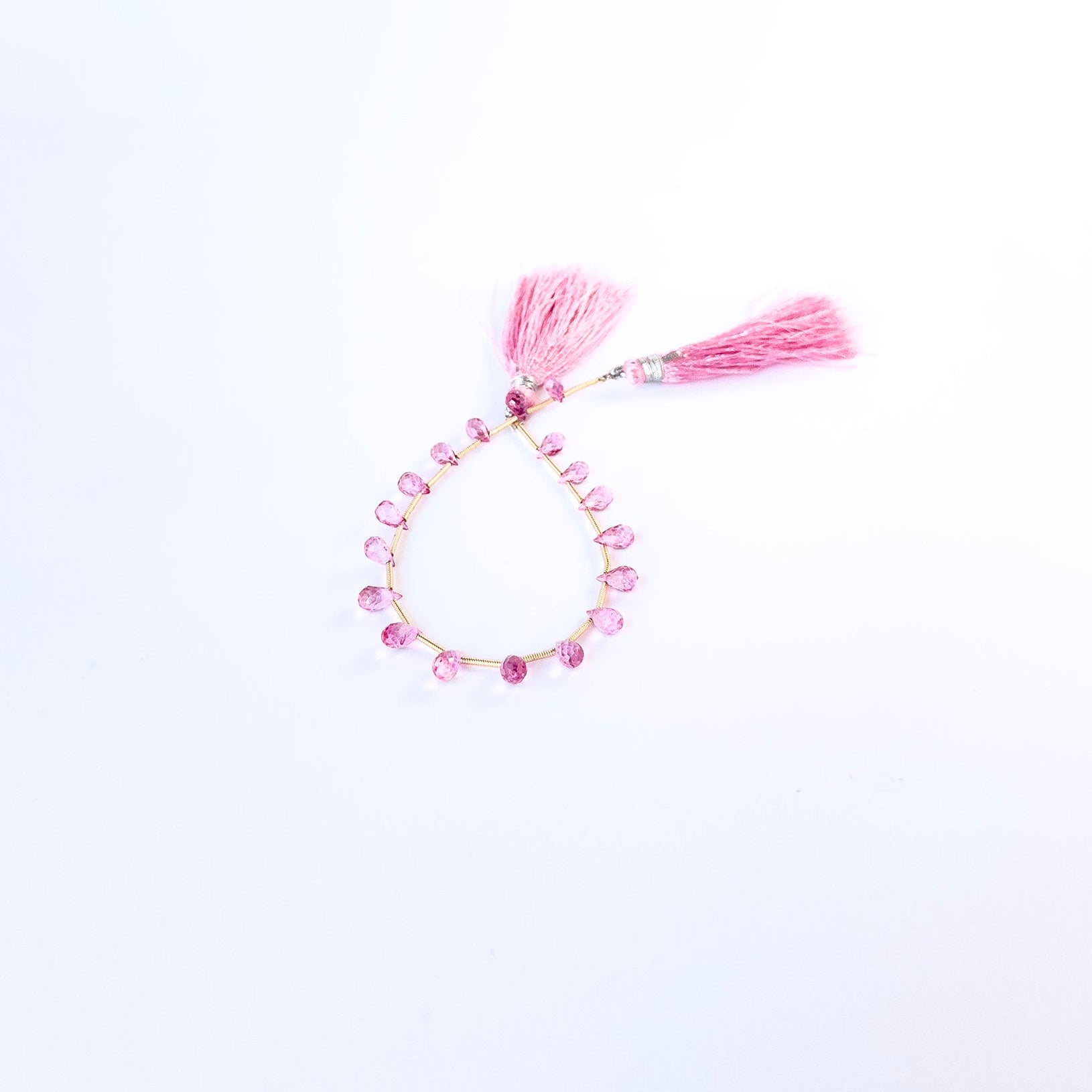 High‑quality Pink Topaz stone beads with crisp facets and natural sparkle, perfect for gemstone bead jewellery.