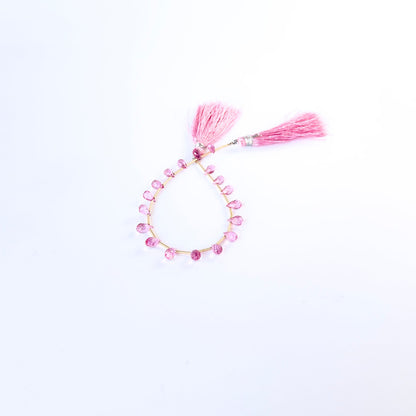 High‑quality Pink Topaz stone beads with crisp facets and natural sparkle, perfect for gemstone bead jewellery.