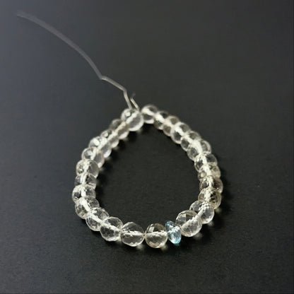 Genuine rose quartz and aquamarine stone beads with bright faceted shine, ideal for gemstone beads for DIY jewellery.