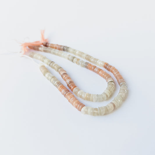 Muti Moonstone | Smooth Wheel | 5.1-6mm Bead Size | 23cm Strand Length