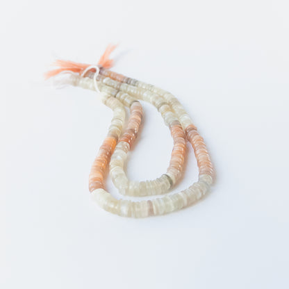 Muti Moonstone | Smooth Wheel | 5.1-6mm Bead Size | 23cm Strand Length
