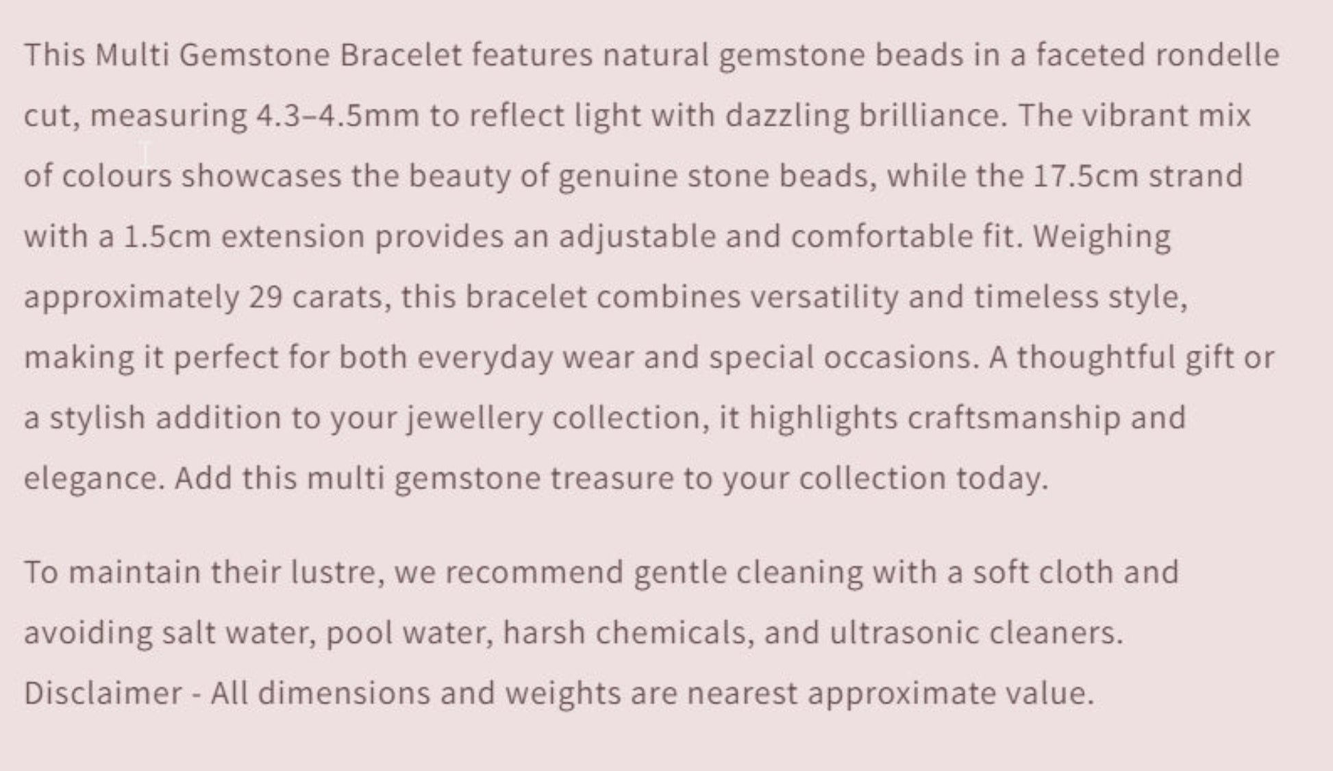 Text describing the product details of the gemstone beads , as seen on the Australian owned and trusted bead supplier, Melbourne Gemstone Beads.